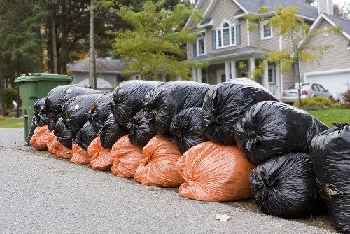 Residential rubbish removal service in action